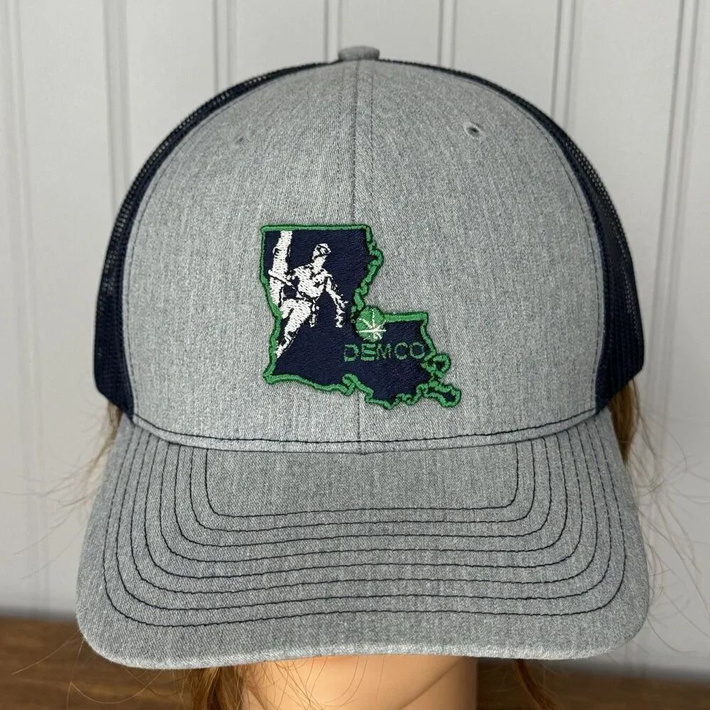 Louisiana Demco Hat Richardson 112 Trucker Hat Cap Black Green Gray  OS